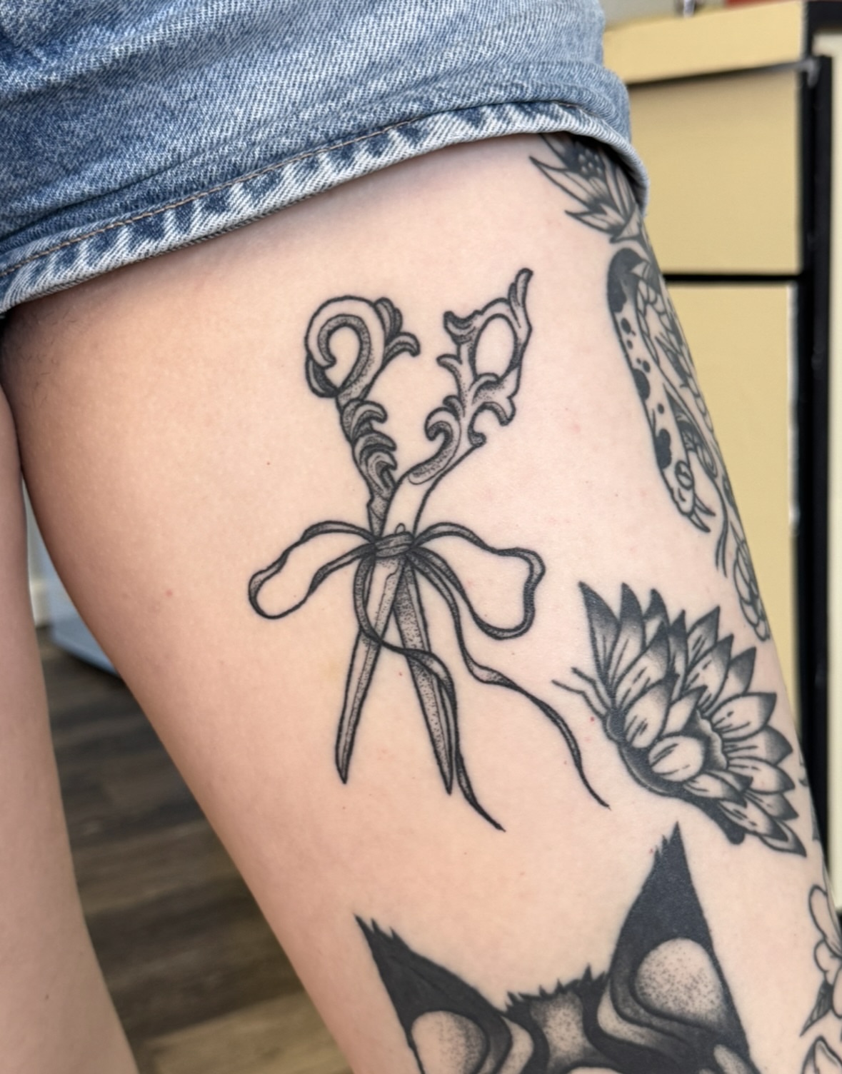 Tattoo by @nuclearhearttattoos — black_and_grey