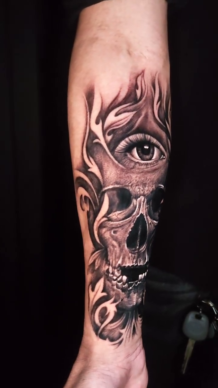 Tattoo by @gofigure_tattoo — realism, black_and_grey