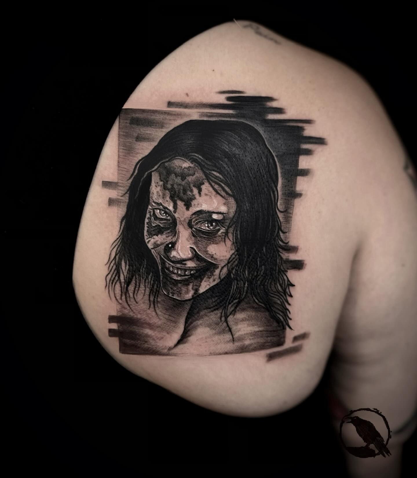 Horror character realism tattoo on the shoulder by 𝕽𝖎𝖌𝖊𝖗𝖘 𝕳𝖆𝖒𝖟𝖆, San Francisco, California