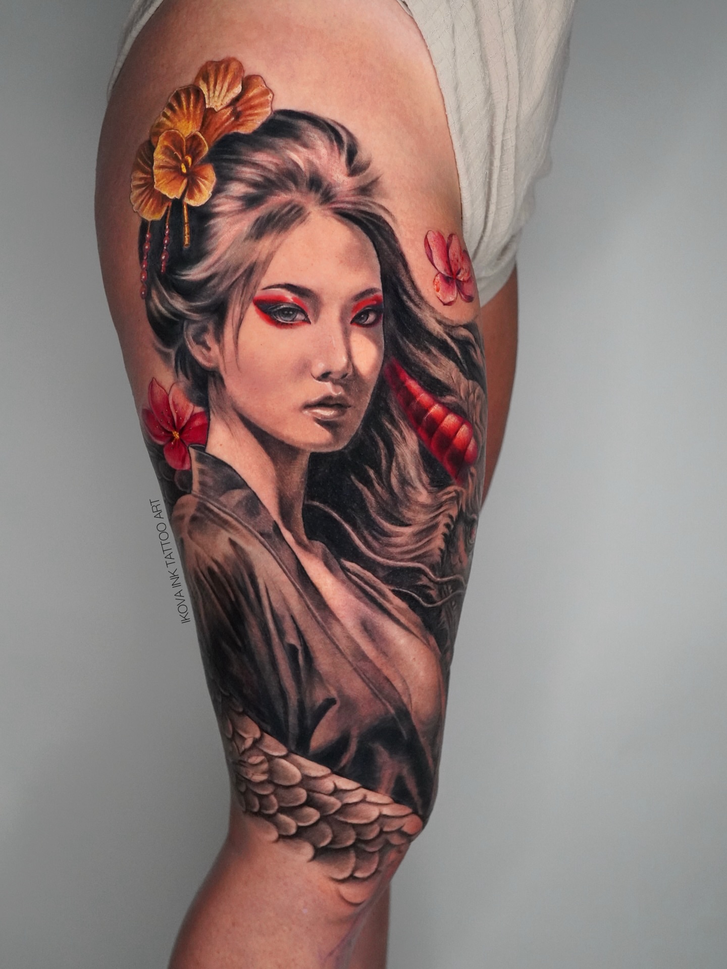 Geisha realism tattoo on the forearm by Tattoo Artist Miami & la, Hollywood, Florida