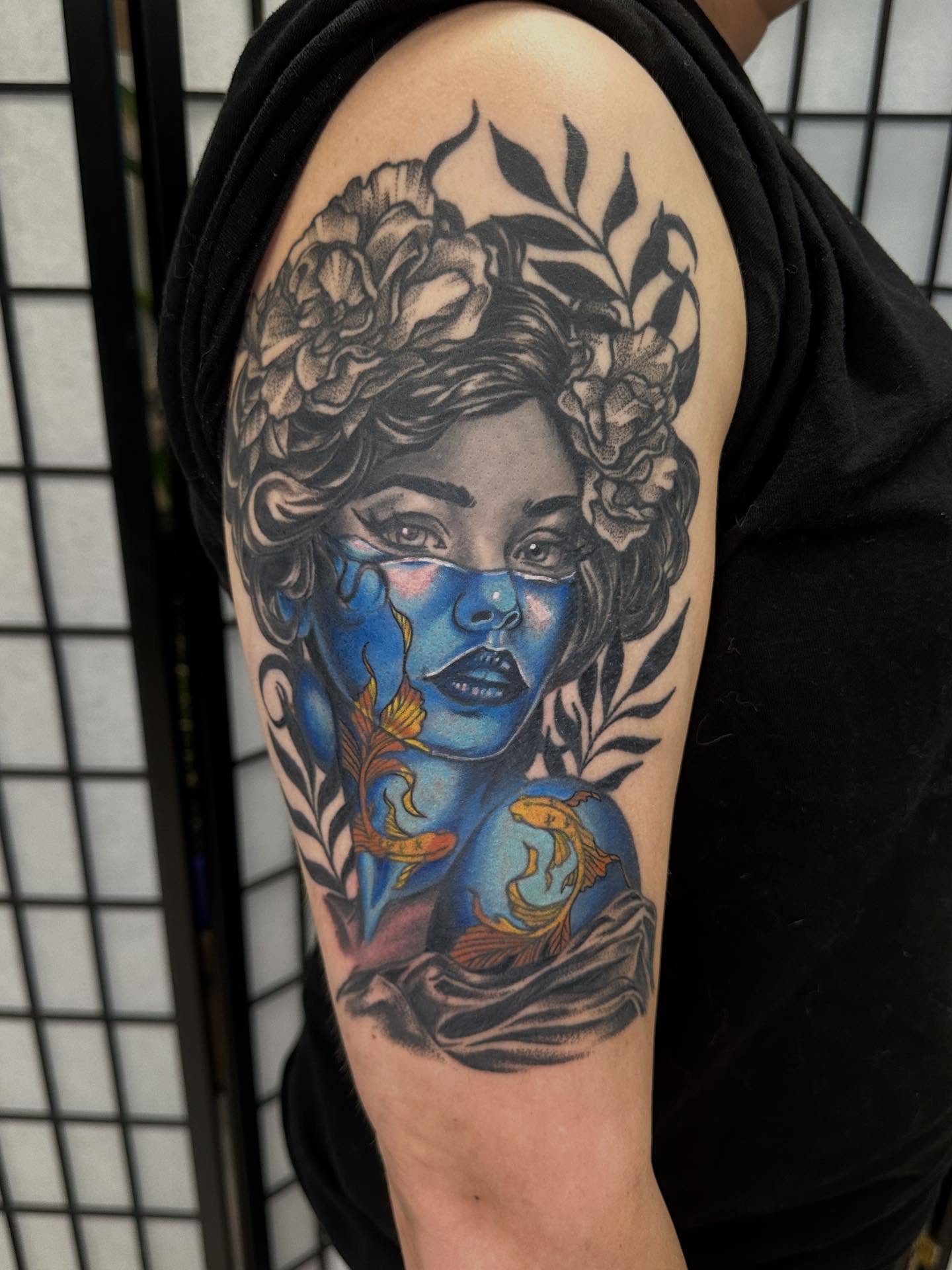 Tattoo by @kreidtattoo — realism, dotwork