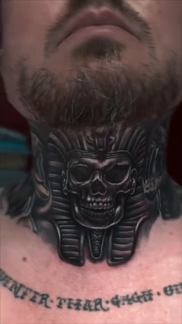 Pharaoh skull with snakes realism tattoo by Michael brown