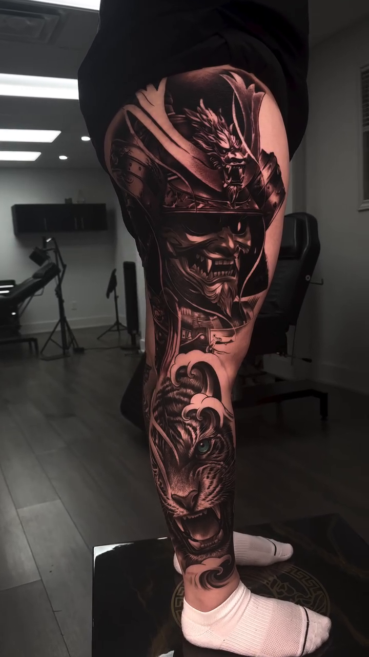Tattoo by @onytattoos — japanese_irezumi, black_and_grey