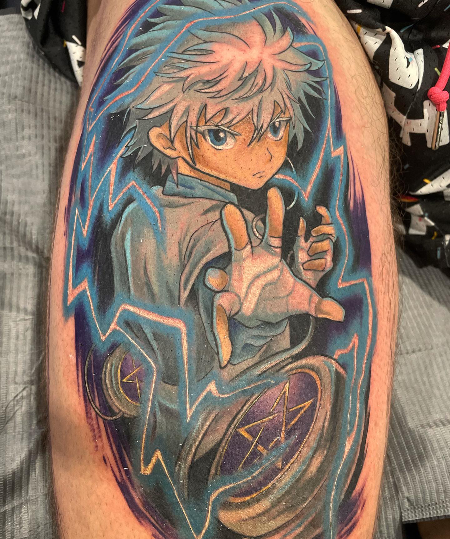 Tattoo by @asfk.art — anime, dotwork