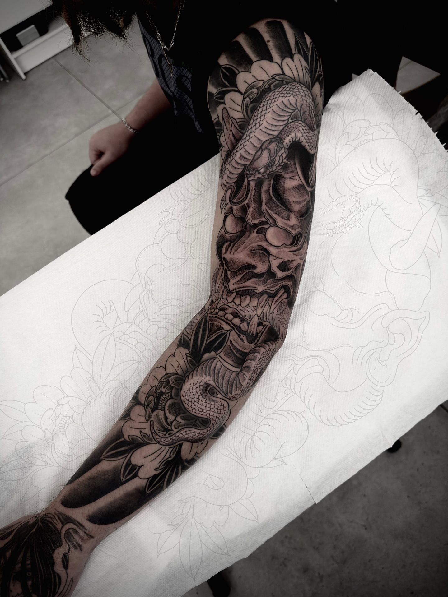 Tattoo by @tristvn_ttt — black_and_grey, japanese_irezumi