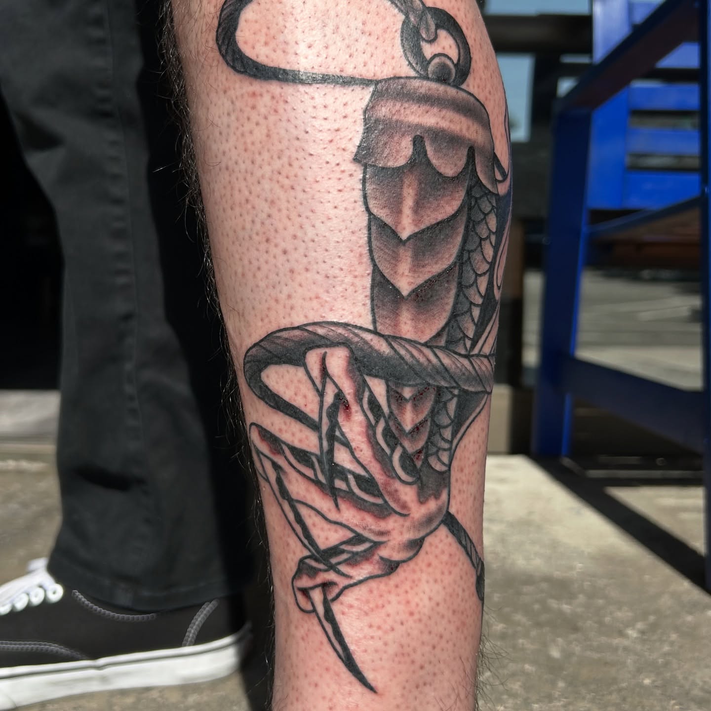 Snake and anchor realism tattoo on the forearm by Tattoos by Corey aka MrLu