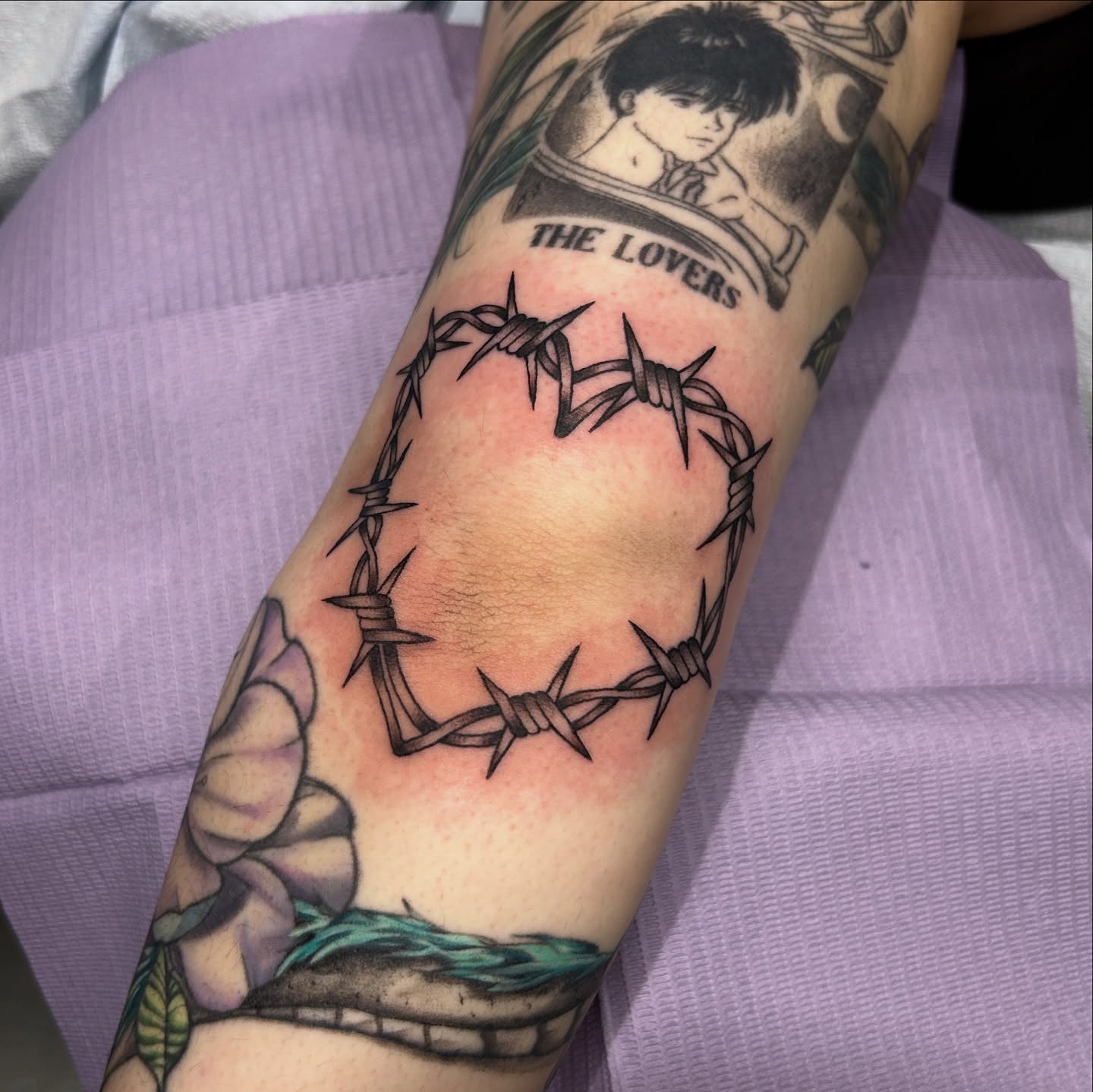 Barbed wire crown black and grey tattoo on the forearm by *♡+:・゚* caroline ✩*:・゚✧*:・゚