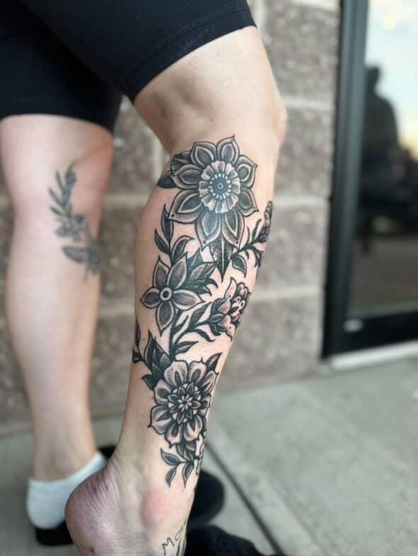 Tattoo by @ladymonsterfacetattoos — black_and_grey