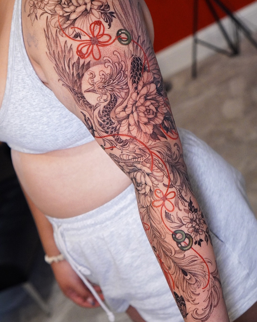 Floral and dragon japanese irezumi tattoo on the forearm by 🌛 Lê Huỳnh🌜, Dallas, Texas