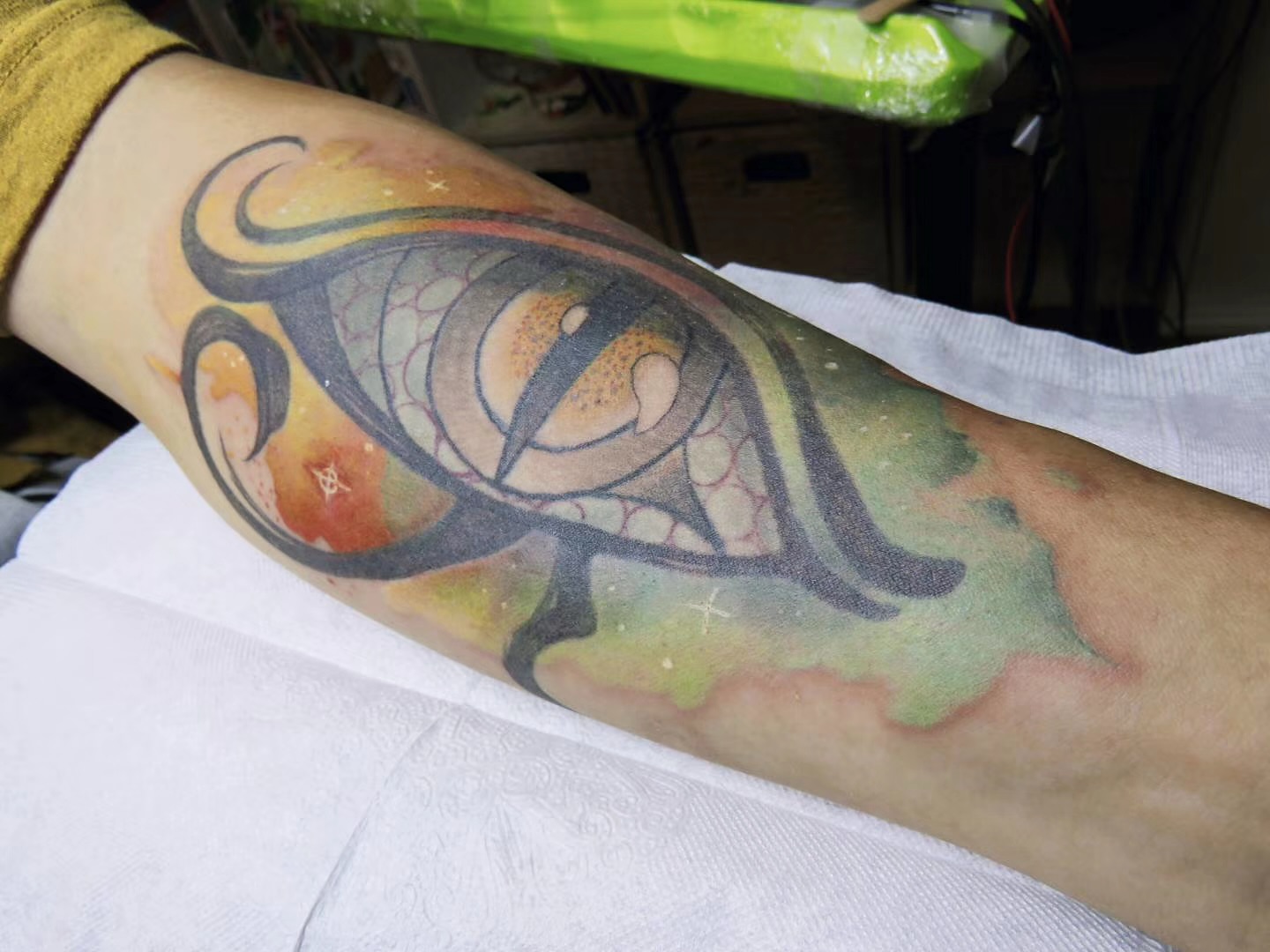 Eye tribal tattoo on the forearm by Sydney Walk in Tattoo, Sydney, New South Wales