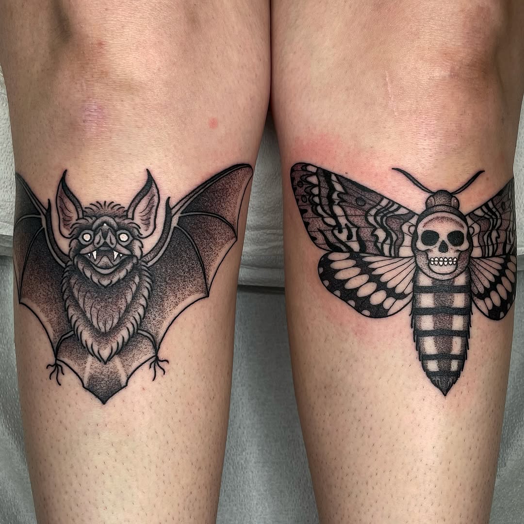 Tattoo by @emilyluxtattoos — black_and_grey, dark_realism