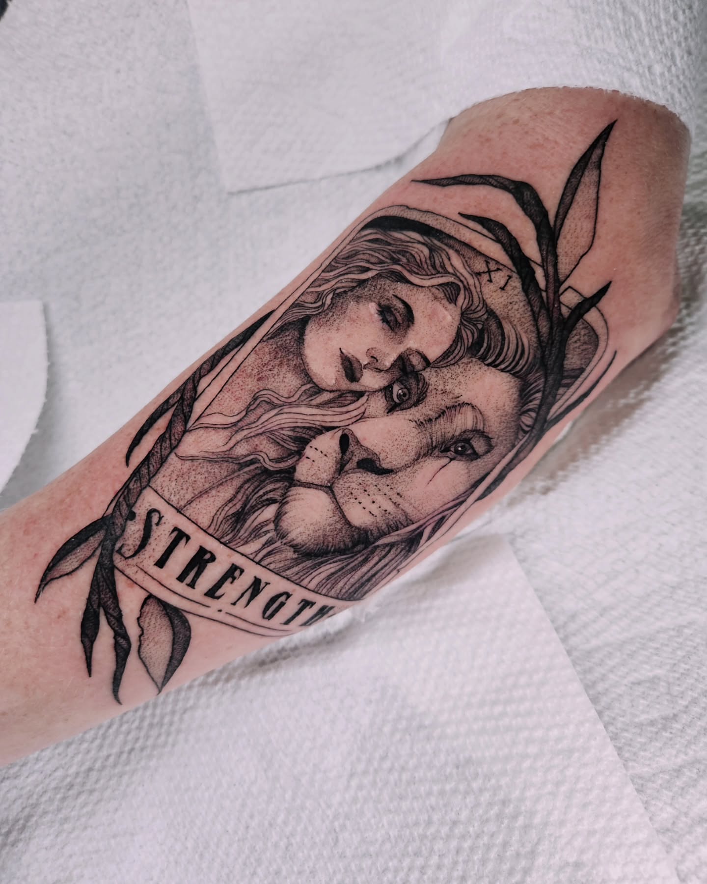 Tattoo by @fermented_ink — realism, dotwork