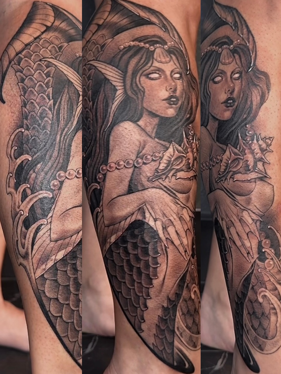 Mermaid realism tattoo on the forearm by Tattoos.byDahlia, Austin, Texas