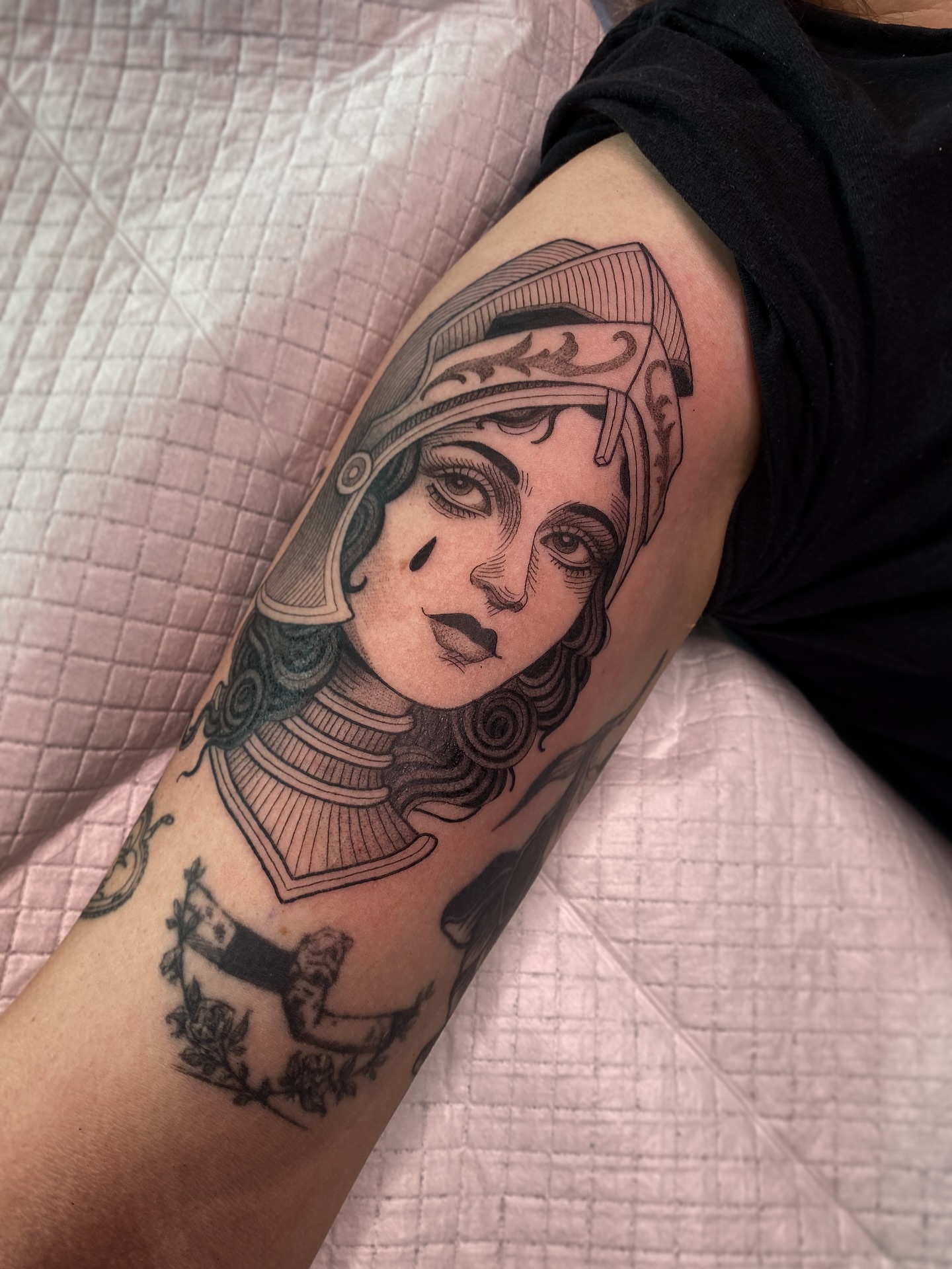 Tattoo by @n.dickinson — american_traditional, black_and_grey