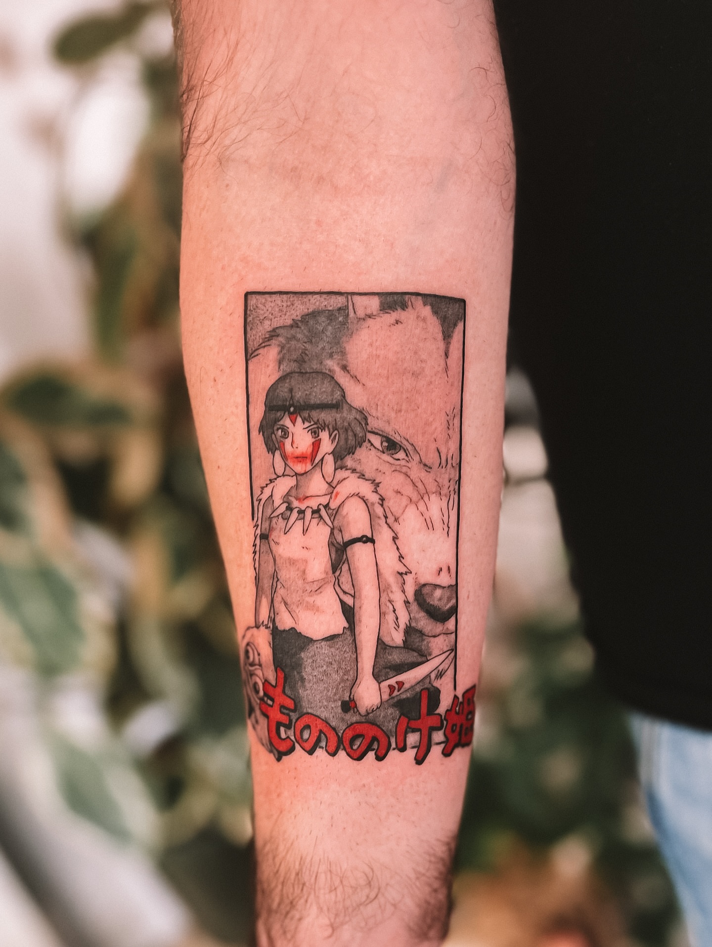 Princess Mononoke anime tattoo on the forearm by sebs phạm, Los Angeles, California