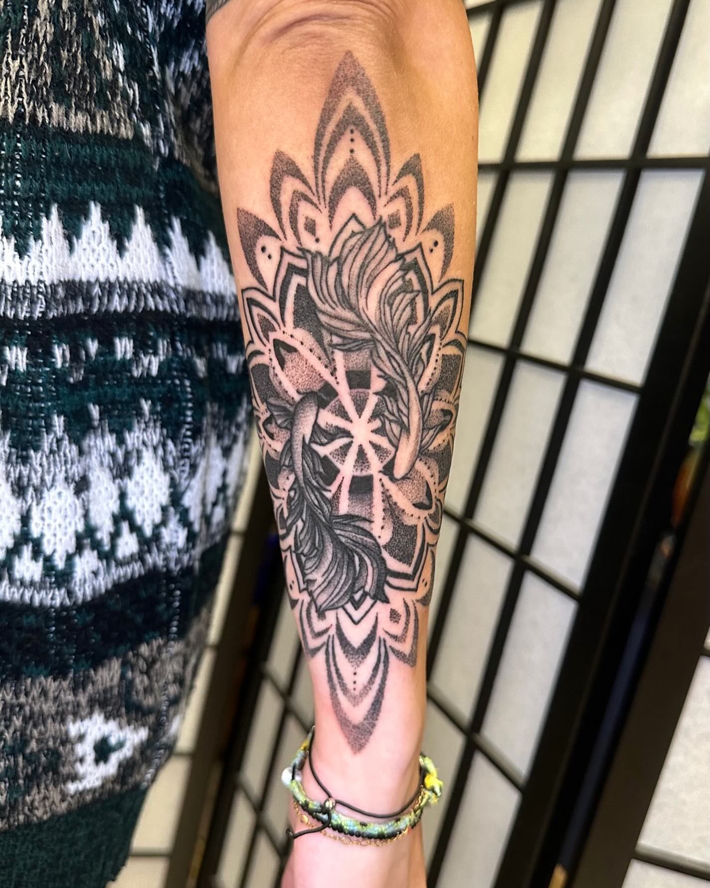 Tattoo by @kreidtattoo — dotwork, geometric