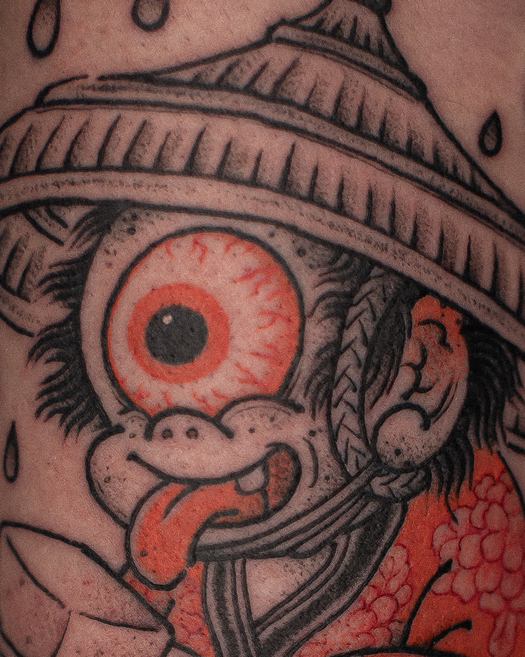 Eye with snake American traditional tattoo by 홍대타투