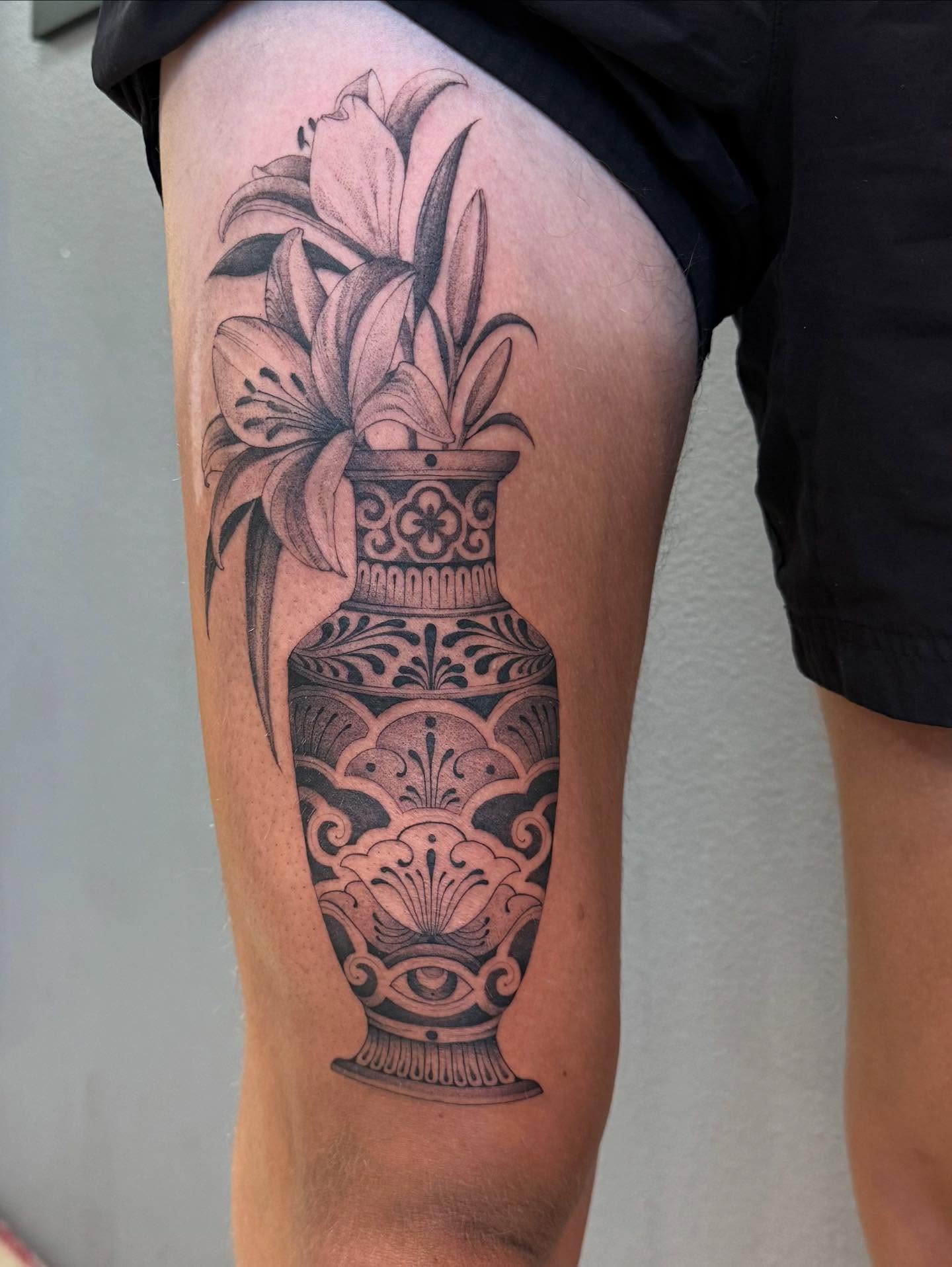 Tattoo by @blacklambx — black_and_grey