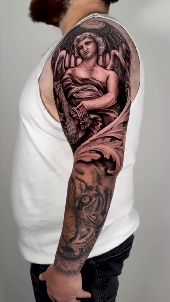 Tattoo by @dosantosink — realism, black_and_grey