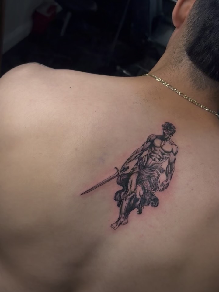 Tattoo by @blessedbychapo — black_and_grey