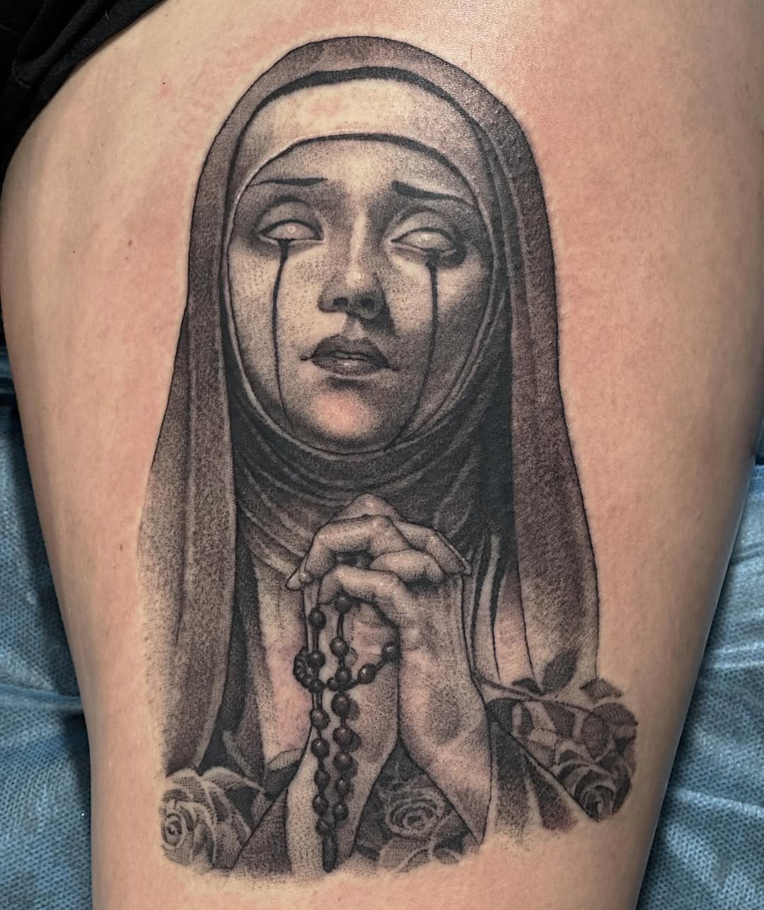 Tattoo by @justinhendrick — black_and_grey, realism