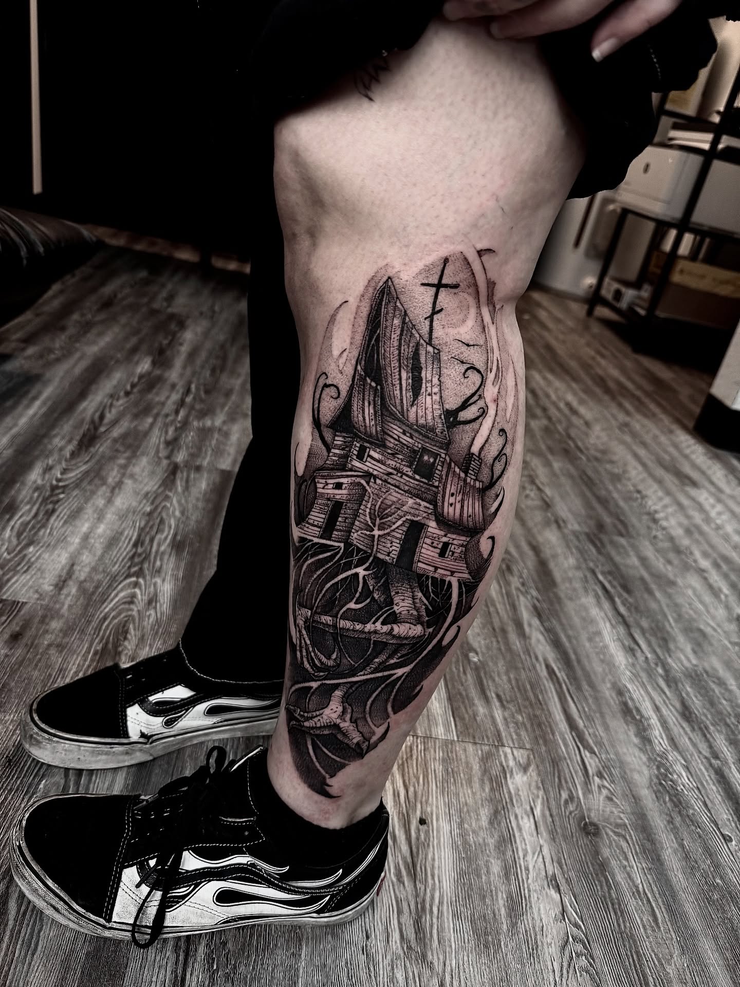 Tattoo by @sflpczk — black_and_grey, realism