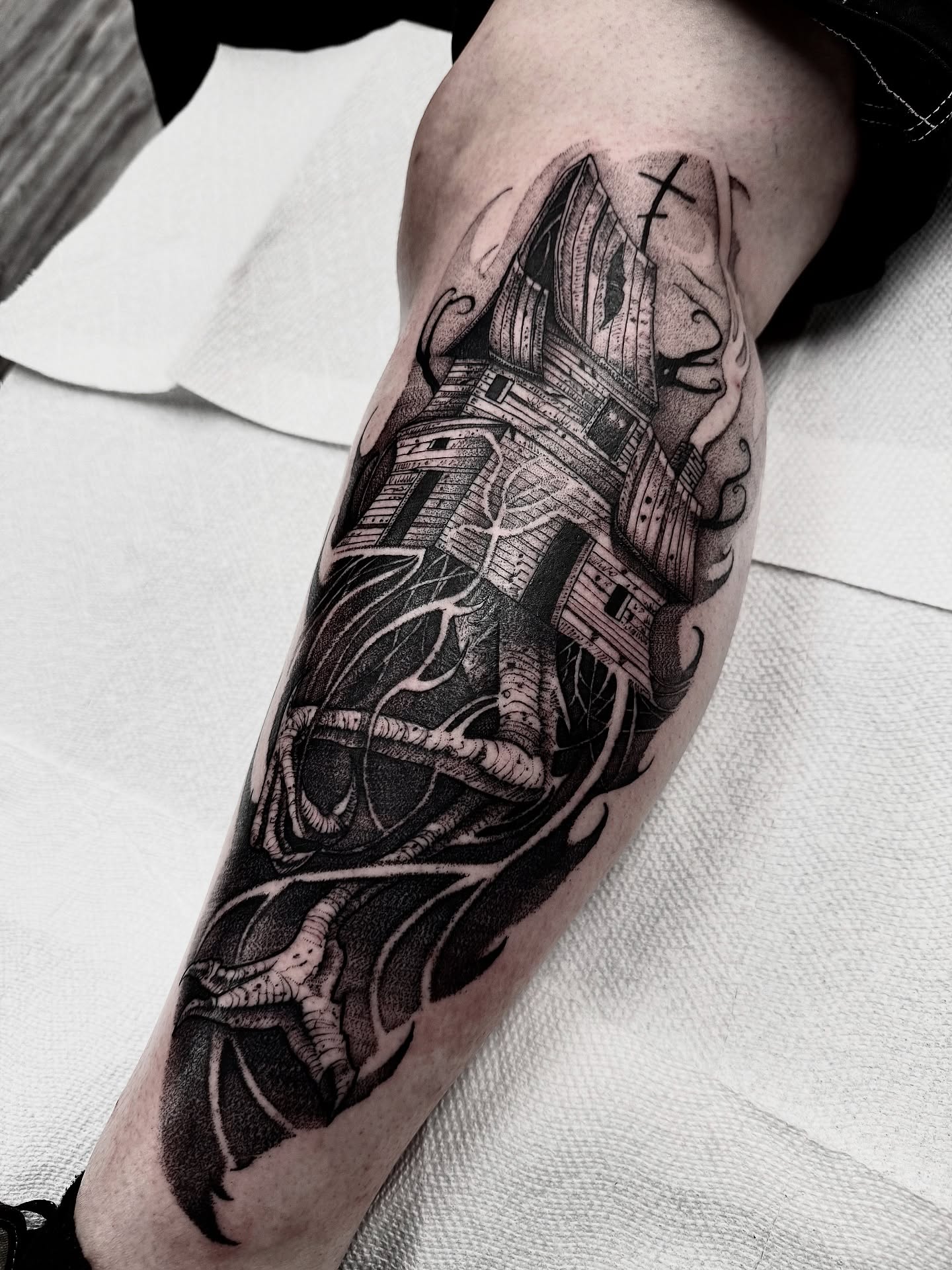 Tattoo by @sflpczk — black_and_grey, realism