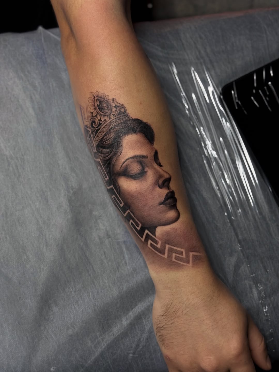 Tattoo by @irena.tattooing — black_and_grey, realism