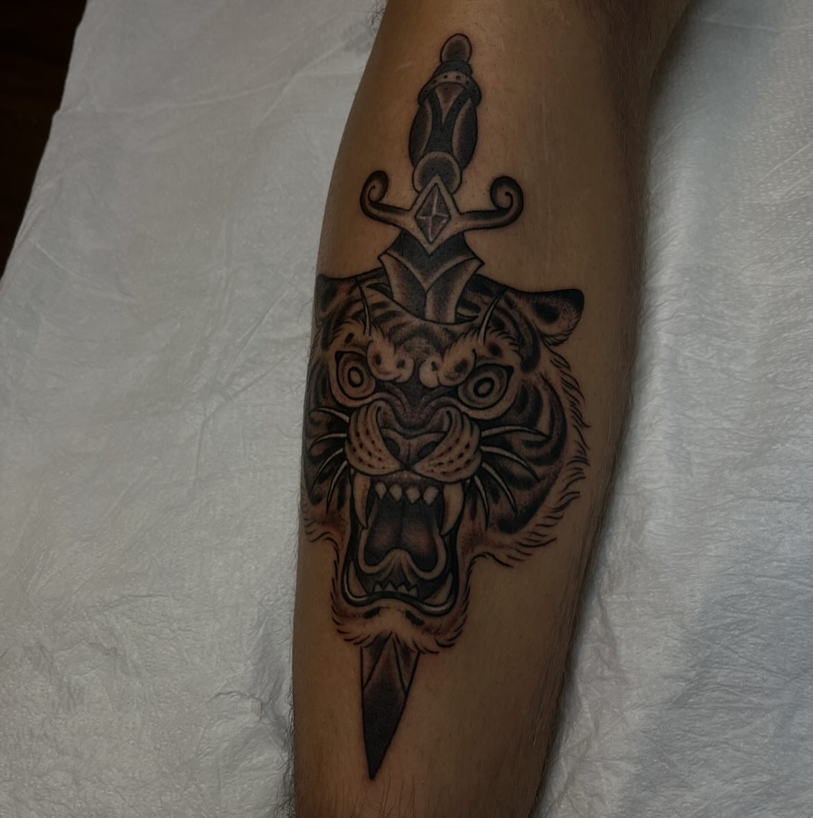 Tattoo by @adamhabecker — black_and_grey