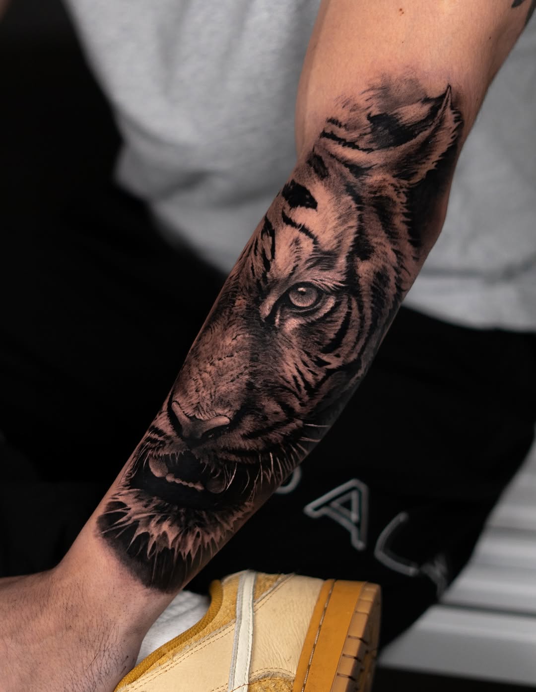 Tattoo by @davidbaenatattoo — realism, black_and_grey
