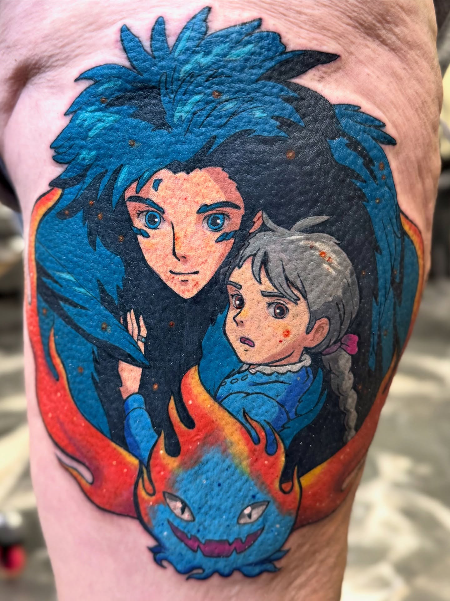 Tattoo by @sonderstattoos — anime, dotwork