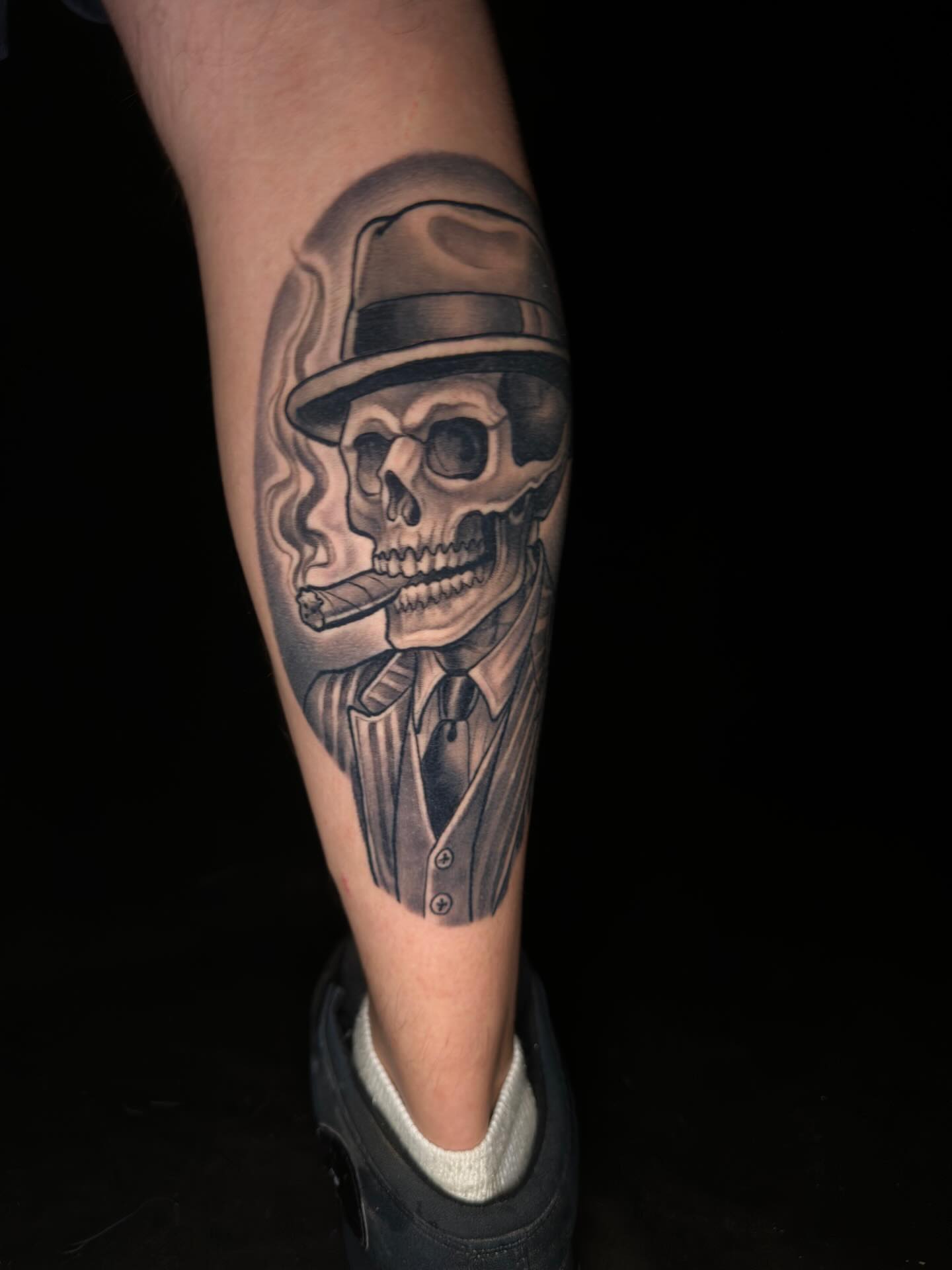 Tattoo by @bigbonedgnome — realism, black_and_grey