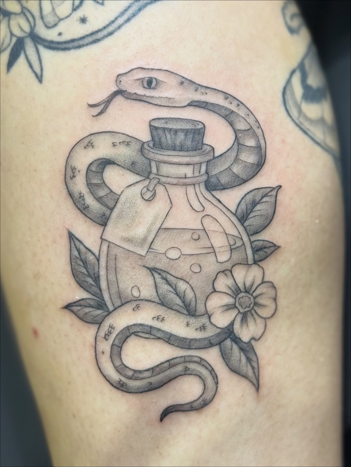 Tattoo by @inyourskiin — black_and_grey, realism