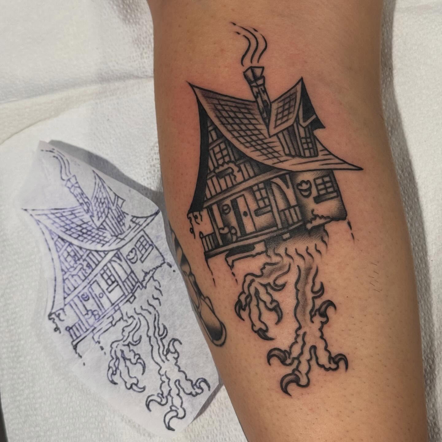 Tattoo by @luckyloutattoos — black_and_grey