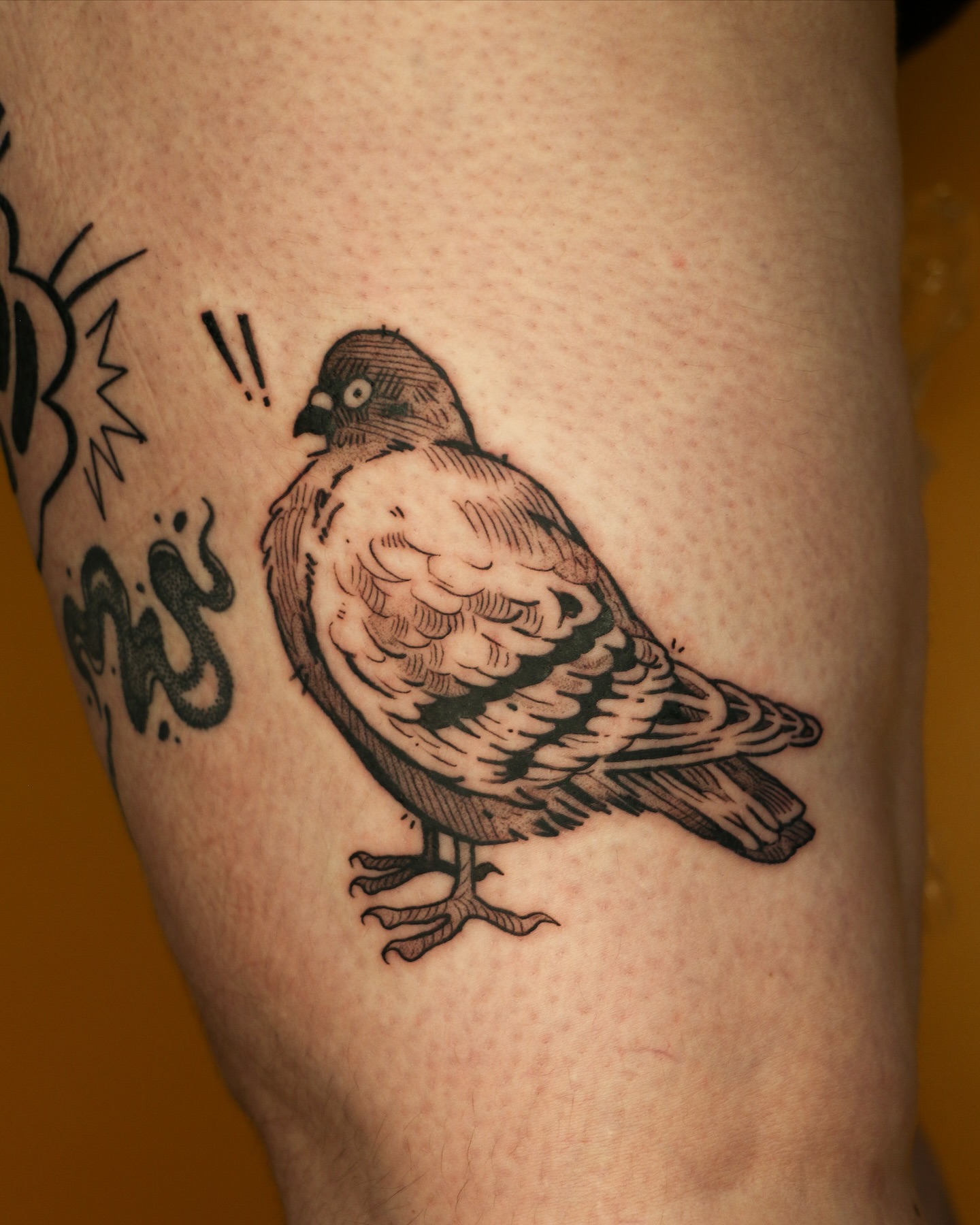 Tattoo by @baldpeaches — black_and_grey