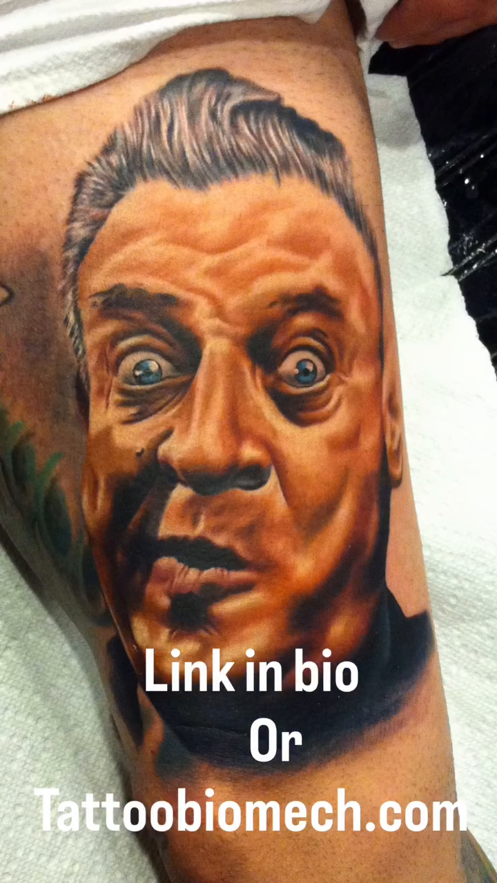 Portrait of a man realism tattoo by Ty McEwen Tattoo Artist │ Bioorganic │