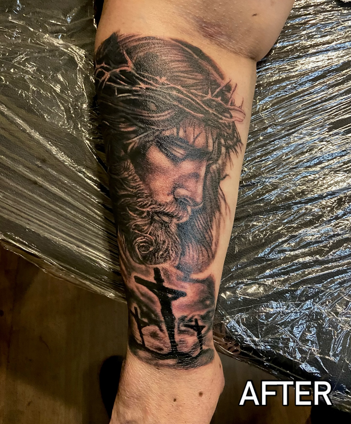 Tattoo by @coltrain_45 — black_and_grey, realism