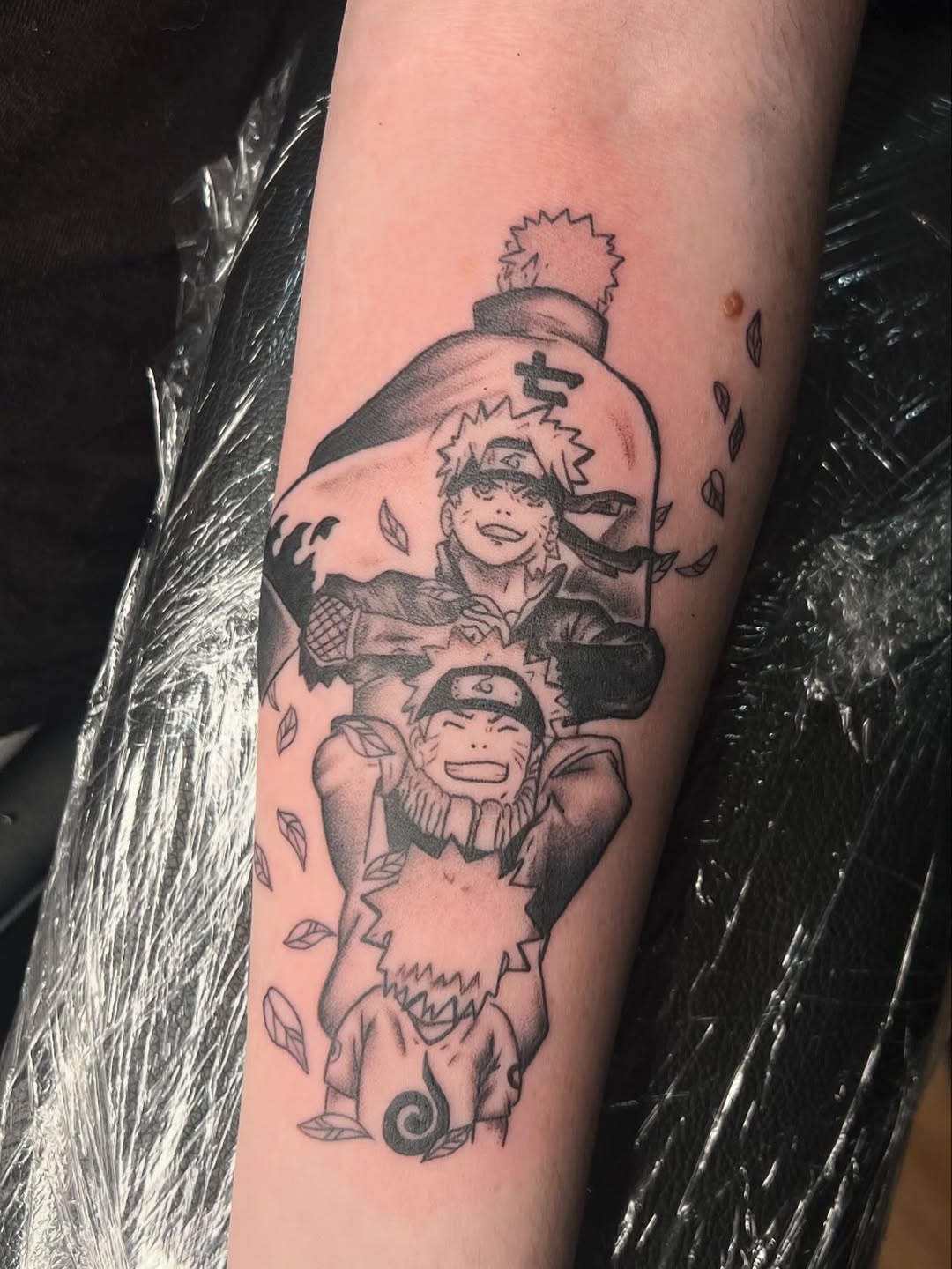 Tattoo by @tattoosbyliya — anime, black_and_grey
