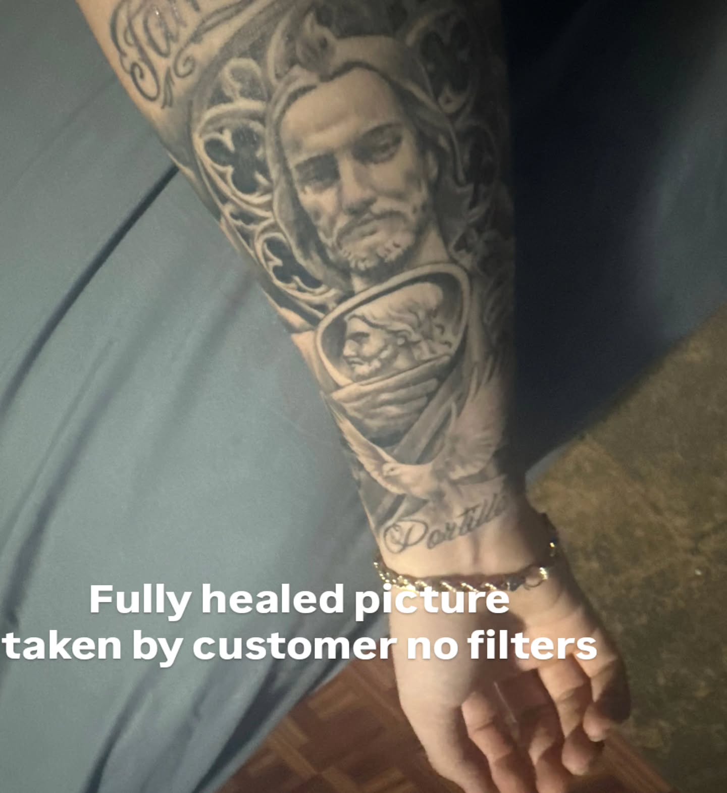 Portrait realism tattoo on the forearm by Efren Del Rio