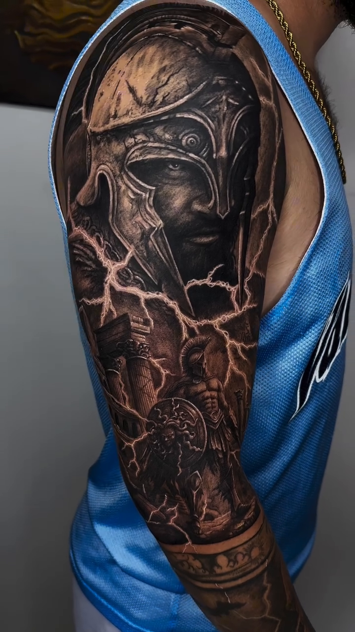 Tattoo by @elmertattoo1 — realism, black_and_grey