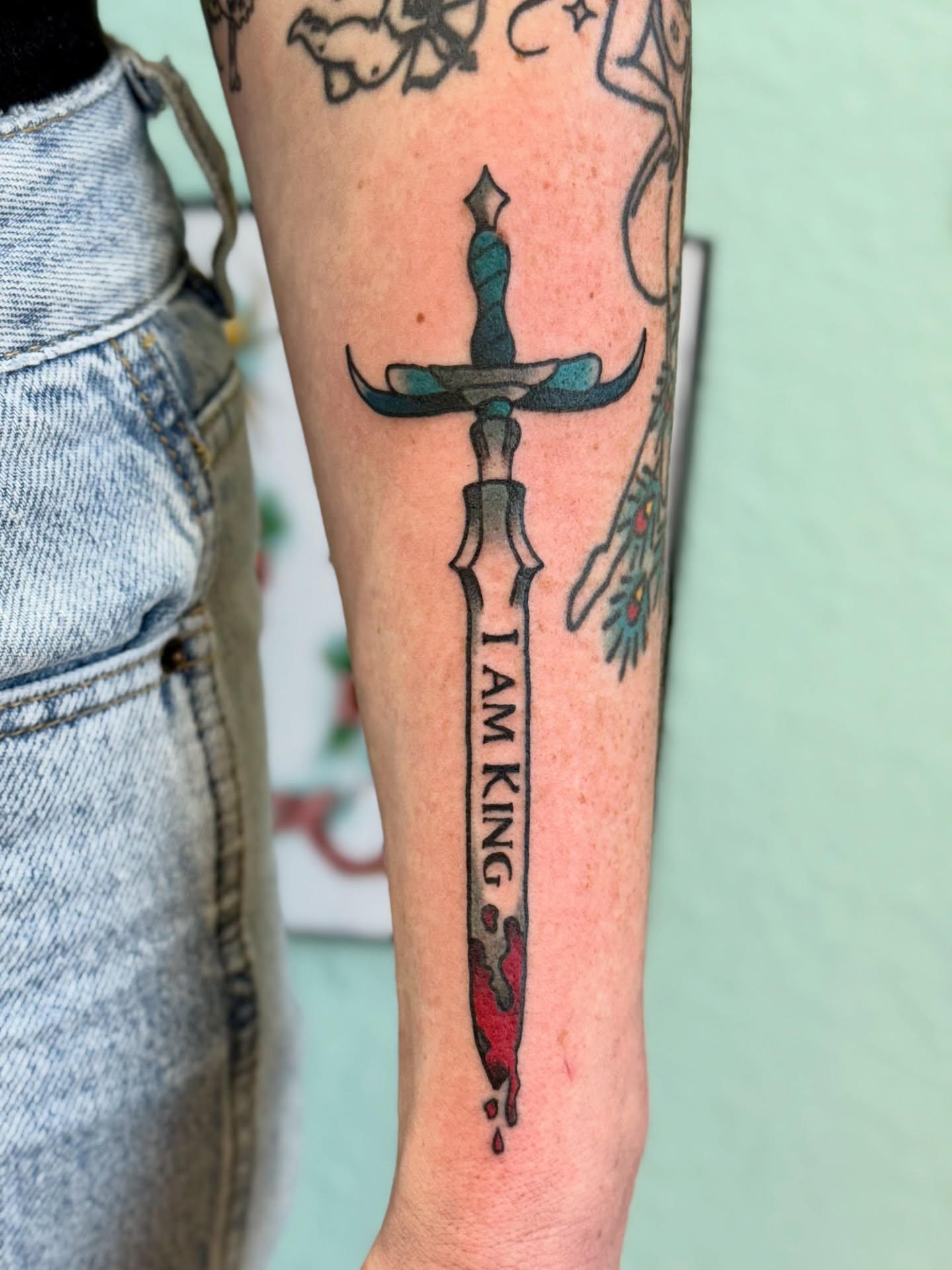 Sword neo-traditional tattoo on the forearm by Sophie McTear