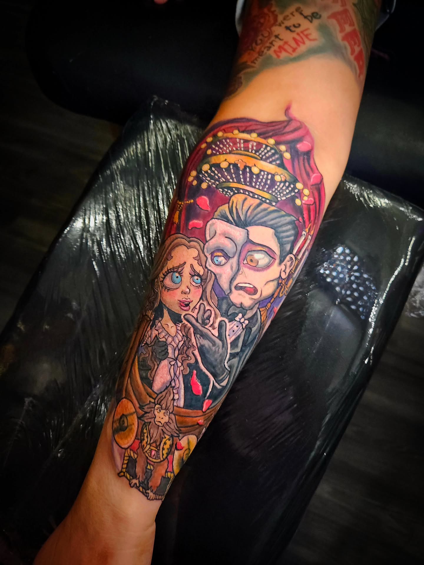 Alice and the Mad Hatter realism tattoo on the forearm by Angie Griffith 🥰, Glendale, Arizona