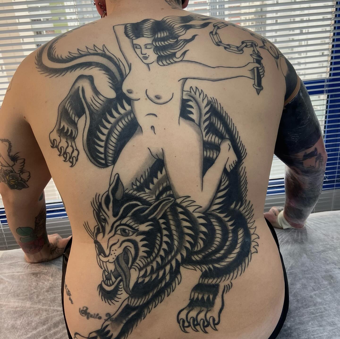 Tattoo by @naganumatattoo — american_traditional, black_and_grey