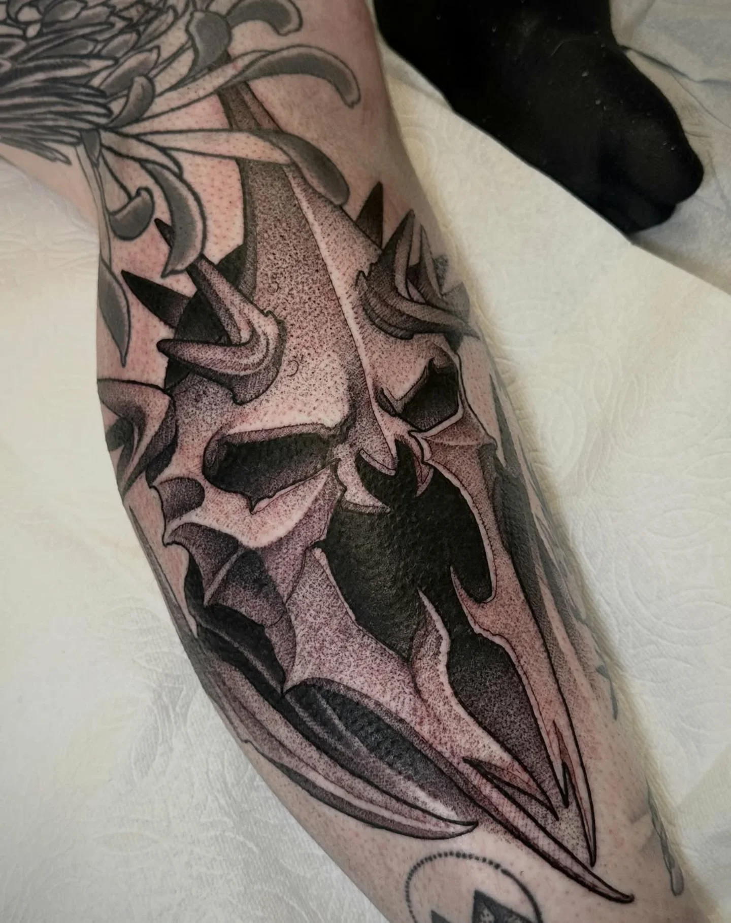 Tattoo by @barragantattoos — dotwork, black_and_grey