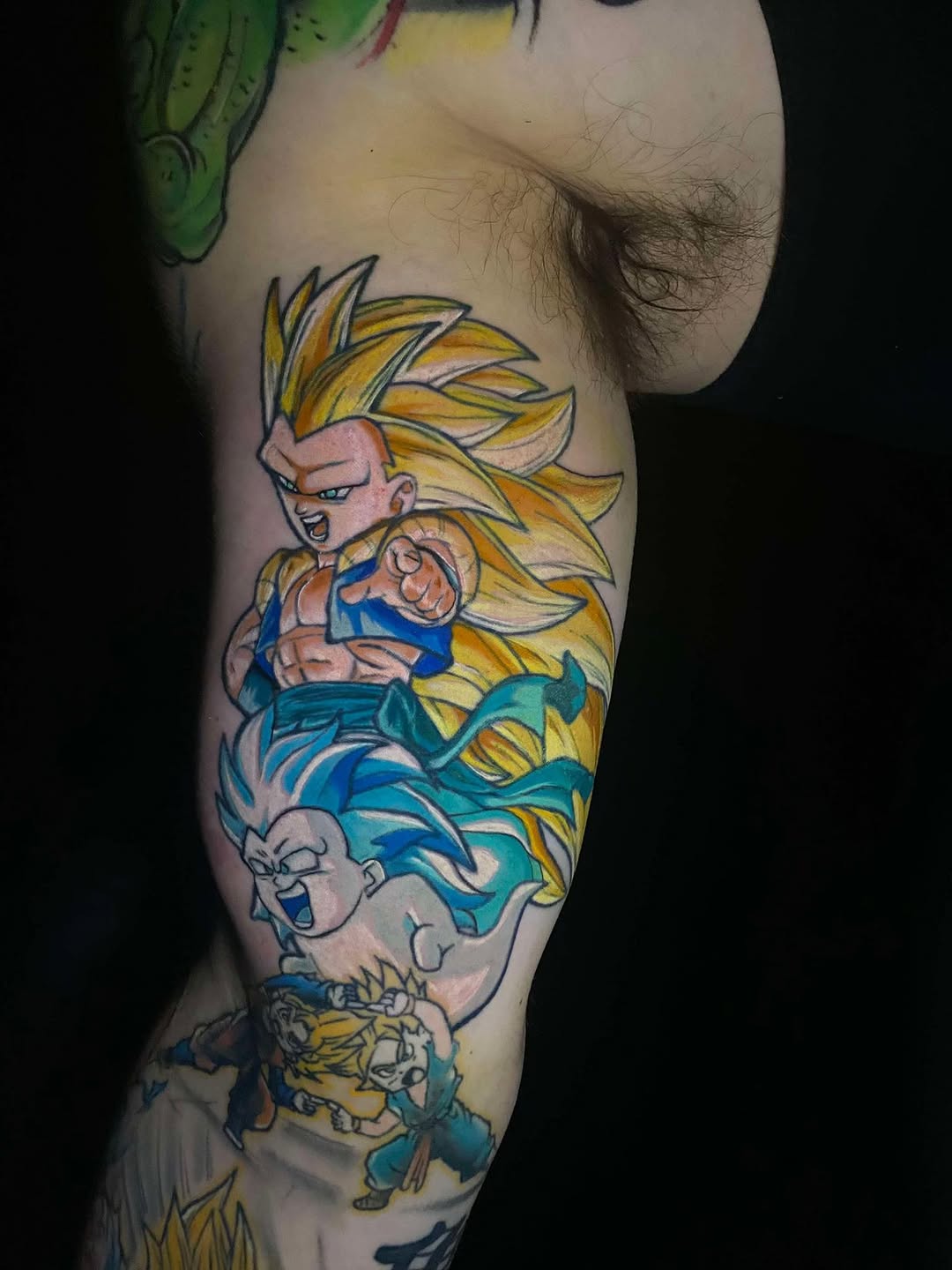 Dragon Ball Z characters anime tattoo on the forearm by Israel Jacob Woehler