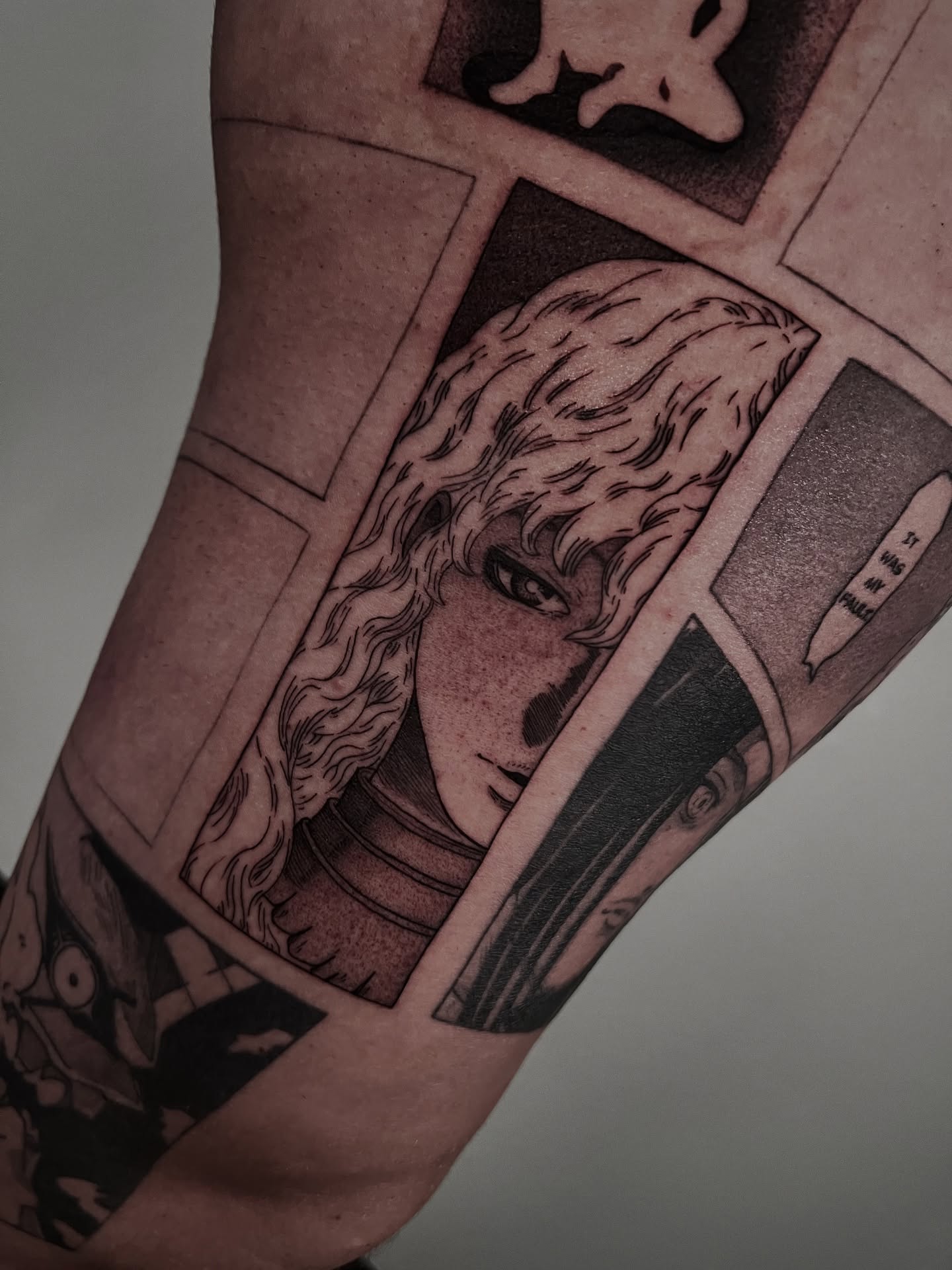 Tattoo by @bingtattoos — anime, dotwork