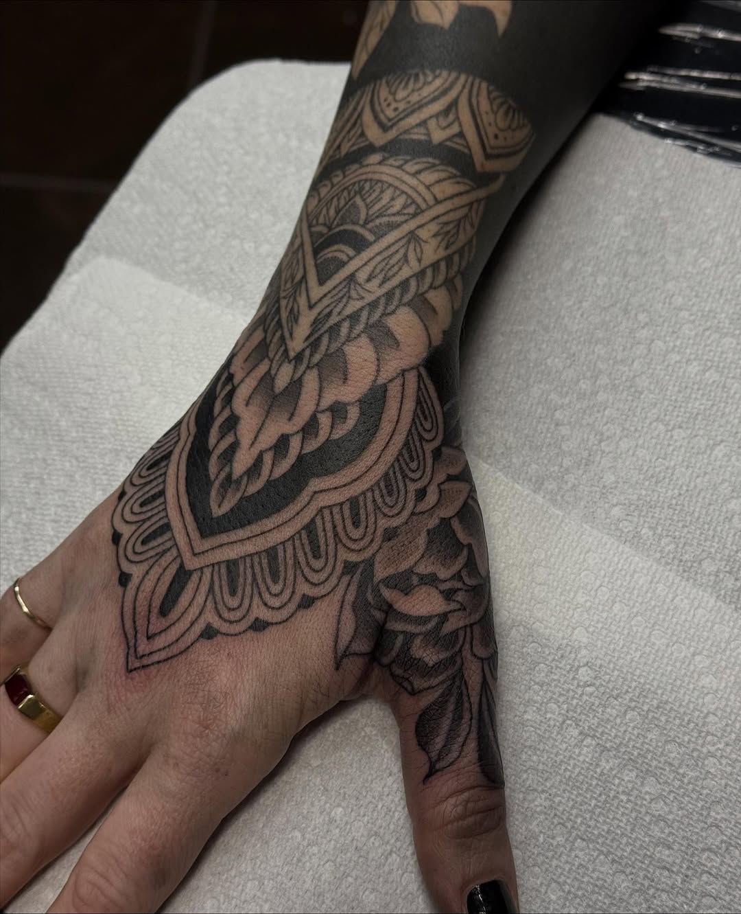 Tattoo by @rxr.dreadzilla — ornamental, black_and_grey