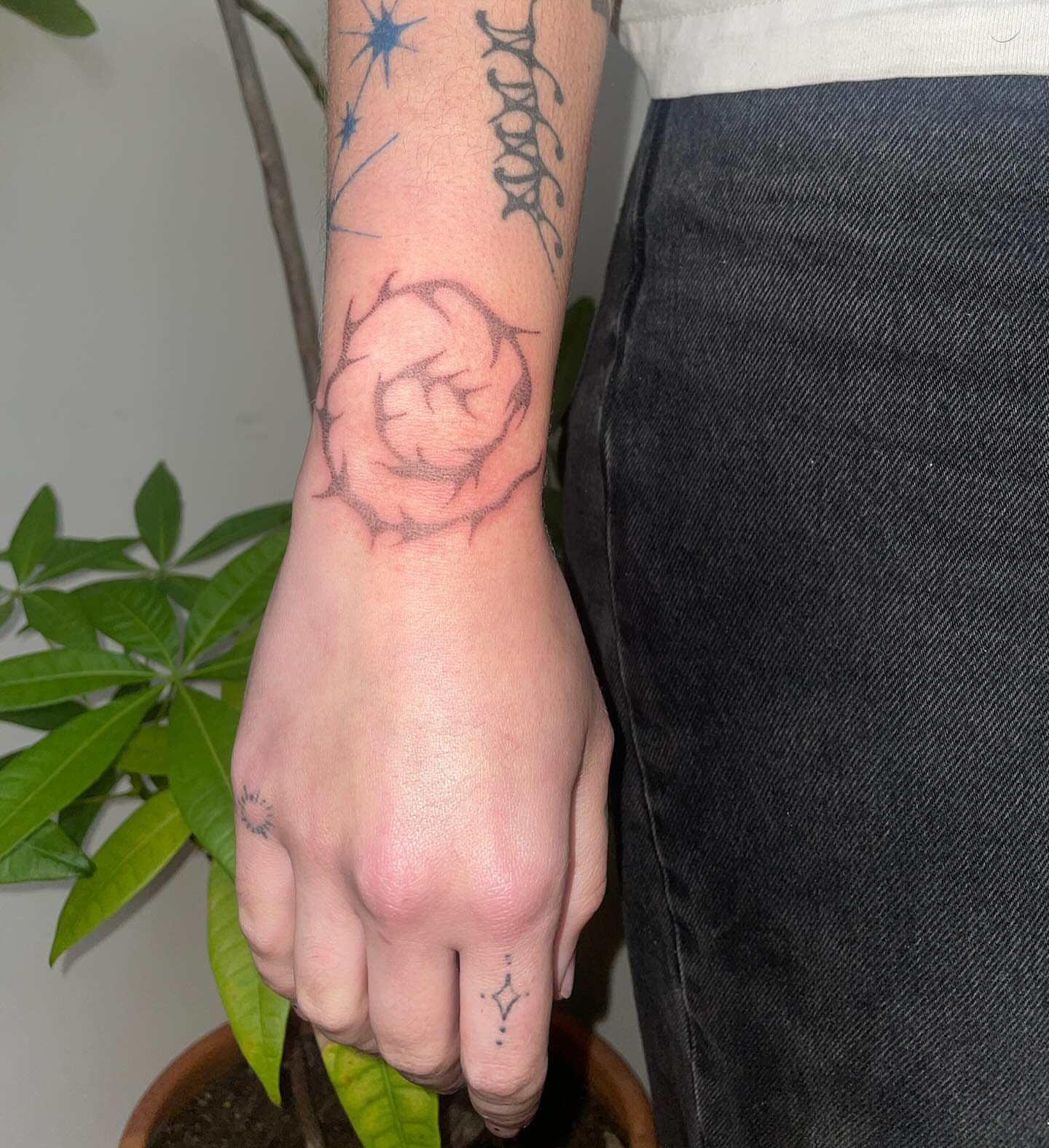 Rose black and grey tattoo on the forearm by 🌀☁️kath☁️🥀
