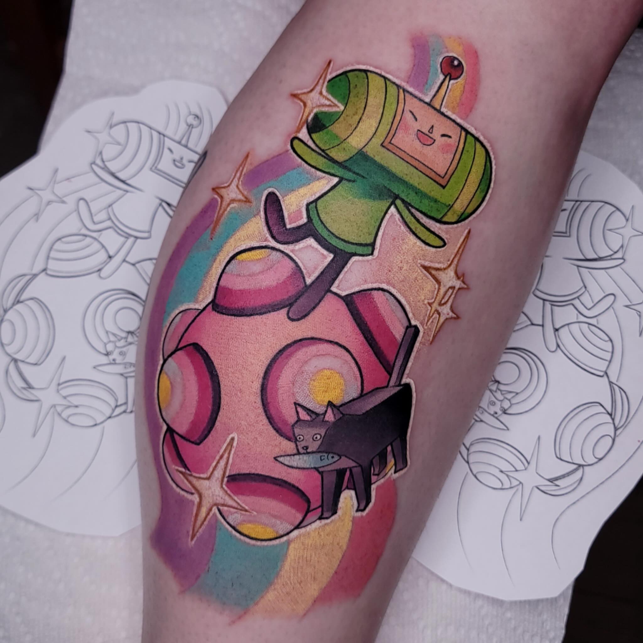 Robot and cat new school tattoo on the forearm by πΌπππΎππΌ π
πΌππππ