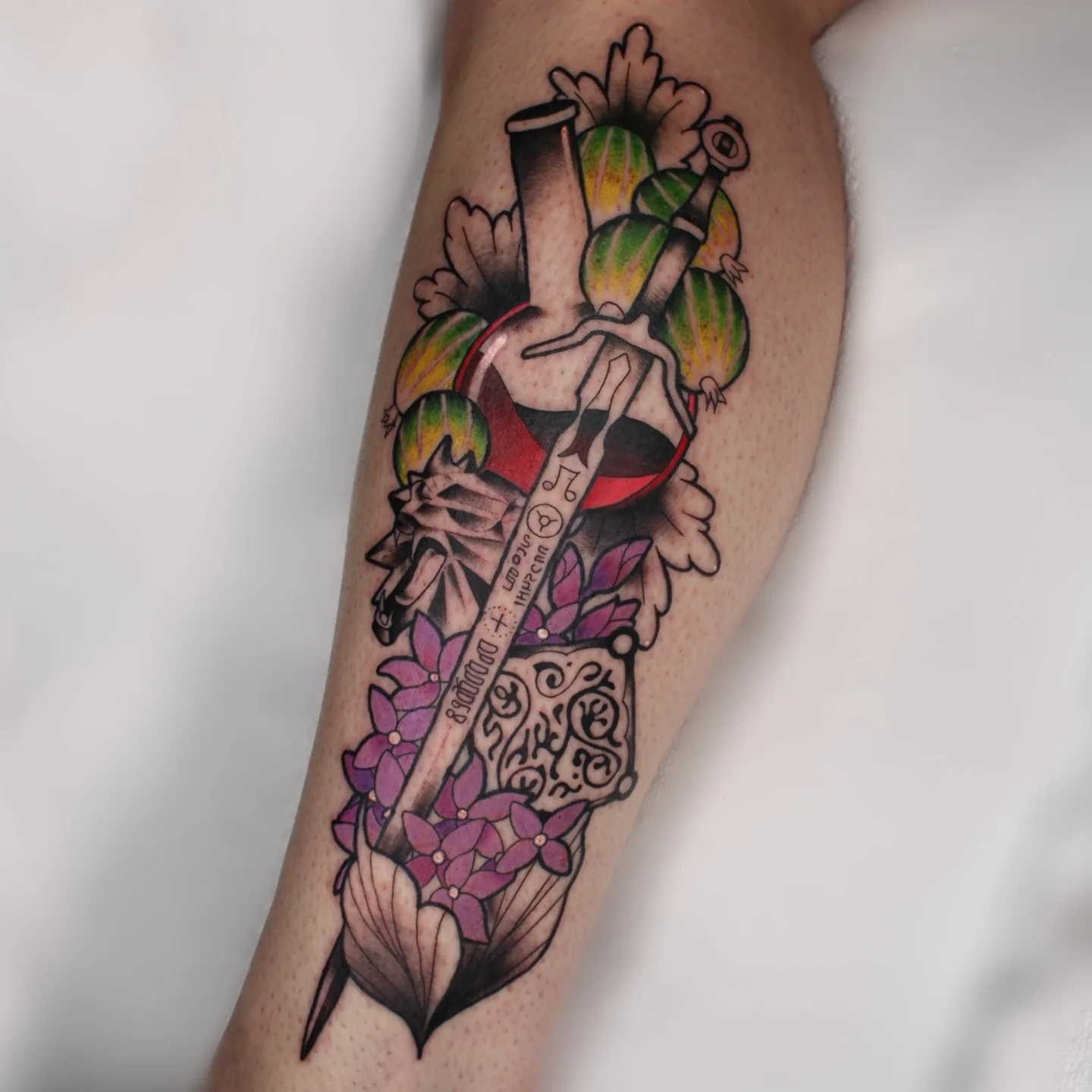 Heart and flowers American traditional tattoo on the forearm by ᴍɪʟᴀ ꜱᴀꜱɪᴇᴛᴀ
